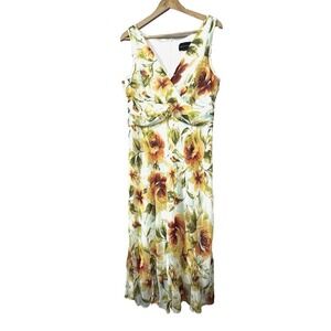 VTG Y2K Womens Babydoll Dress 16 Midi Floral Fairycore Ethreal Whimsical Cottage